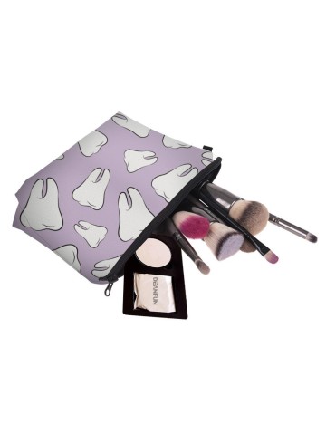 Make-up tasje met tanden, leuke kado voor de tandartsassistente