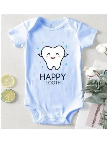 Rompertje Blauw Happy Tooth