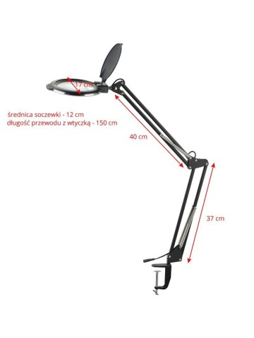 Loeplamp LED met tafelklem wit